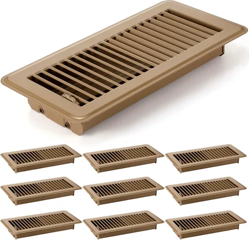 Vista 9 de 4 cubiertas de ventilación de piso de 10'', rejillas de piso de servicio pesado, cubiertas de ventilación de calor de metal con acabado a prueba