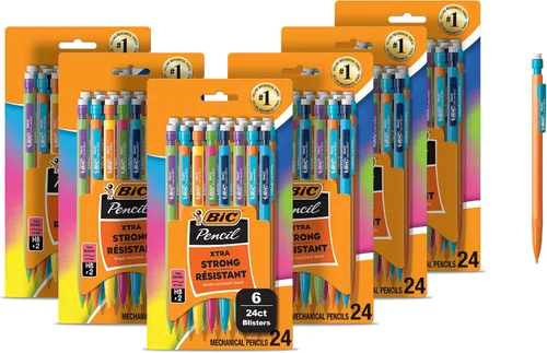 Vista 8 de BIC Xtra-Strong - Lápiz mecánico, barril colorido, punta gruesa (0.9 mm), 48