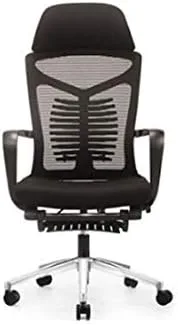 Vista 7 de Silla de computadora, silla giratoria para oficina en casa, respaldo de masaje, respaldo alto de malla, reclinable plano (estilo 1)