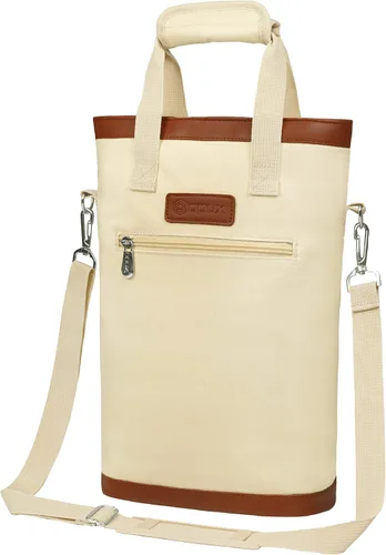 Vista 13 de opux - Portavinos para 2 botellas, bolsa aislada a prueba de fugas para vino, bolsa de enfriamiento portátil para viajes BYOB, picnic, estuche