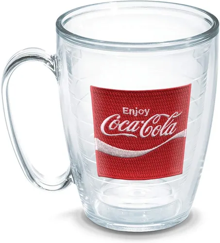 Vista 15 de Tervis Coca-Cola - Vaso térmico Coke Enjoy con emblema y tapa roja, 16 onzas, transparente