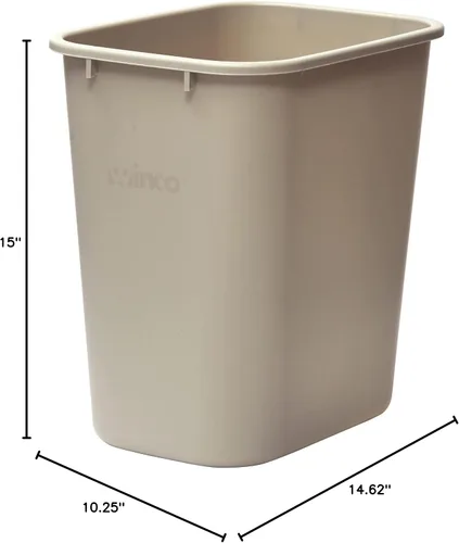 Vista 5 de Winco Cesta de basura para el hogar y la oficina, 7 galones, color beige