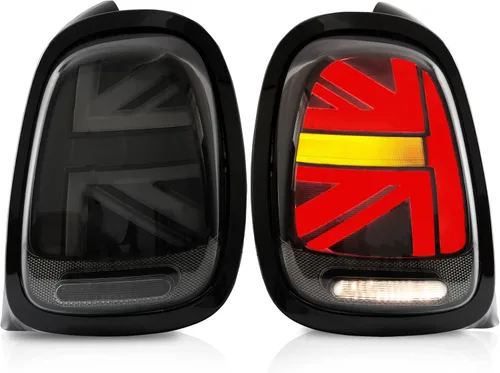 Vista 14 de Ensamble de luces traseras VLAND Compatible con BMW Mini R50 R52 R53 2001-2006, lámpara trasera Union Jack con DRL dinámico, luz trasera con señal