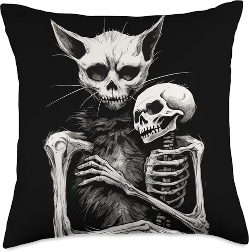Vista 4 de Goth Devil Baphomet & Hail Satan I Women & Men Pastel Goth I Occult Horror Cat Throw Pillow, 16 x 16 pulgadas, multicolor