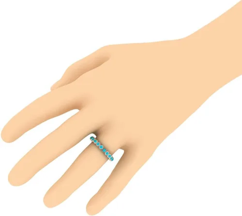 Vista 5 de Anillo de plata 925, anillo de boda turquesa de belleza durmiente, oro de 14 quilates sobre piedra natal turquesa