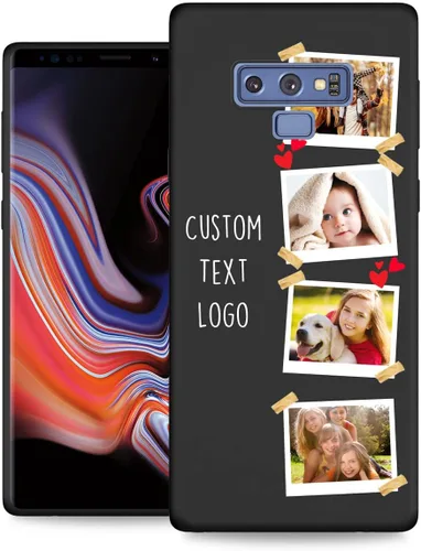 Vista 10 de Funda personalizada para Samsung Galaxy Note 9 con nombre de texto y foto - Funda suave y fina personalizable Note9 (negro)