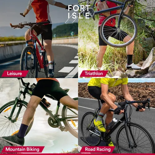 Vista 4 de Fort Isle 4 pares de calcetines de ciclismo para hombres y mujeres Calcetines transpirables de 8 colores para bicicleta de montaña para hombre