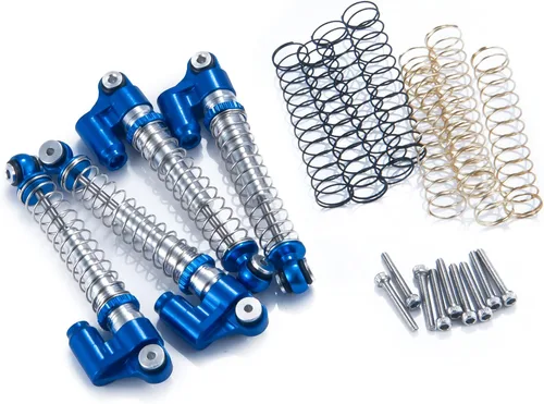 Vista 2 de SWX Amortiguador ajustable RC Shocks de 1.693 in para 1/24 RC Crawler Car Axial SCX24 AXI90081 Deadbolt AXI00001 AXI00002 mejoras (azul)