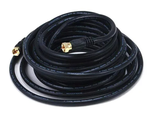Vista 8 de Monoprice RG6 Quad Shield CL2 - Cable coaxial con conector tipo F para televisión, 1.5 pies