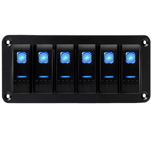 Vista 19 de MIIGII Panel de interruptores, Interruptor basculante de 1 banda con carcasa de aluminio para coche, camión, barco, vehículo recreativo, Panel