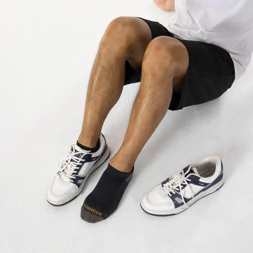 Vista 7 de WANDER Calcetines tobilleros de lana merino atléticos para hombre, de corte bajo, acolchados, deportivos, correr, entrenamiento, senderismo