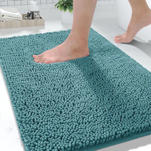 Vista 25 de Yimobra Tapetes de baño lavables, de chenilla súper suave y absorbente, para suelo y alfombra, de secado rápido, antideslizante, para bañera y Beige