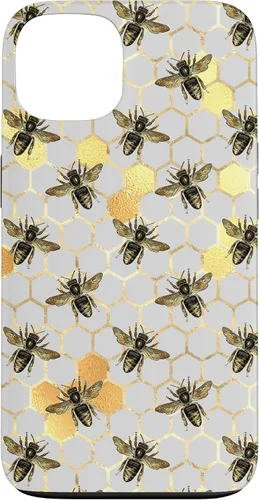 Vista 7 de iPhone 12 Pro Max Bumble Bee - Honeycomb Apicultor amarillo Abeja patrón caso