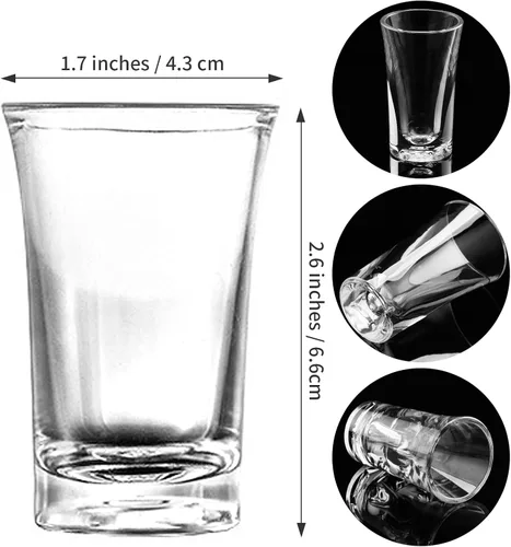 Vista 2 de Juego de vasos de chupito de acrílico de 12 piezas, vasos de chupito de plástico transparente de 1.2 onzas para tequila, cócteles y licores