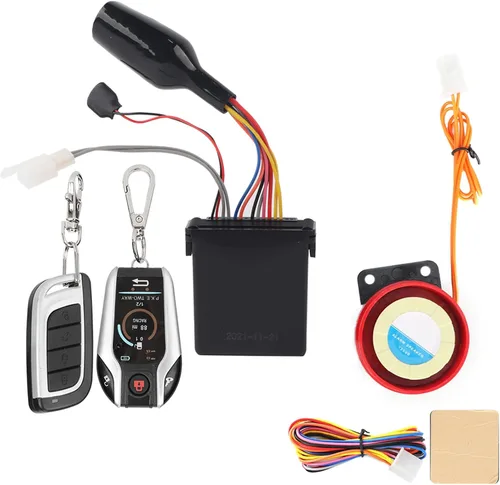 Vista 2 de Sistema de alarma de motocicleta antirrobo, arranque remoto de motocicleta 105 125Db motocicleta 2 vías remoto alarma cuerno sistema de seguridad