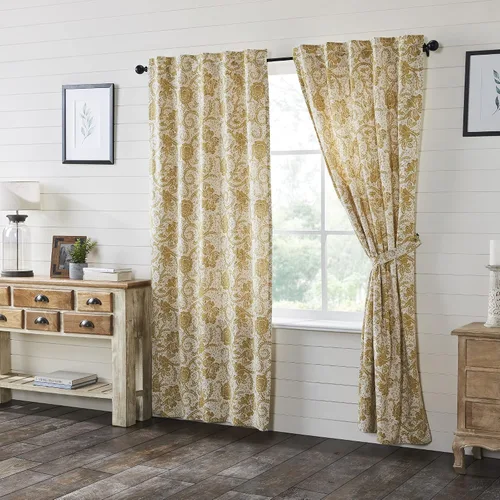 Vista 22 de VHC Brands Dorset Cortina de cenefa para ventana, floral, azul marino, 16 x 73 pulgadas