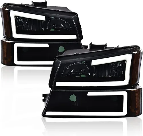 Vista 12 de PIT66, juego de faros delanteros LED Front Lights Assembly, for 1500 2500 3500 HD Model No Cladding Only, Driver & Passenger Side, Somked Lens