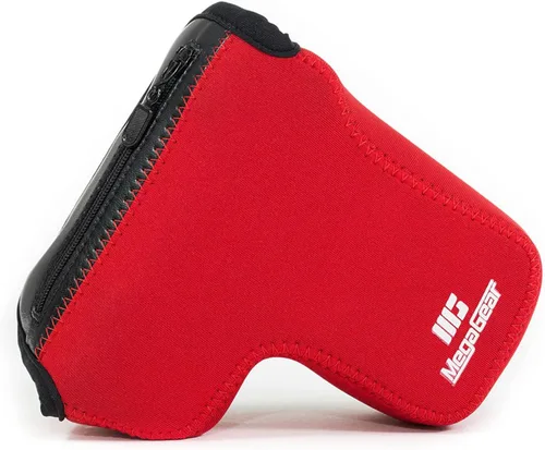 Vista 12 de MegaGear MG1499 Sony Alpha A6400, A6500 (0.709-5.315 in) Funda de neopreno ultra ligera para cámara - Negro, piel sintética