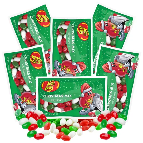 Vista 14 de Needzo Caramelos masticables Bon Bons de color rojo cereza, dulces de tamaño de bocado, lindo relleno de calcetín de Navidad, paquete de 3
