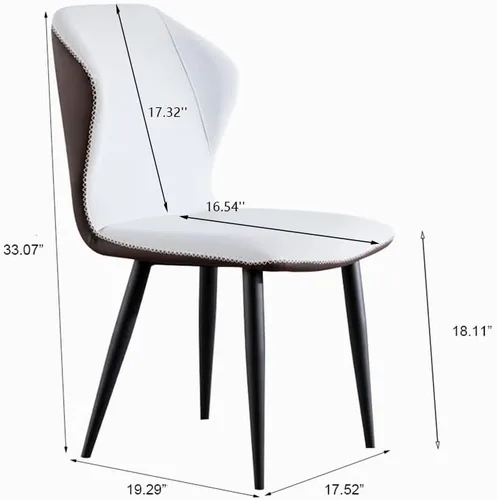 Vista 6 de POVISON Juego de mesa de comedor para 4, mesa redonda de comedor con 4 sillas, mesa superior de piedra sinterizada blanca con base de acero al