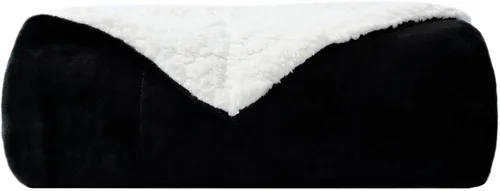 Vista 39 de NANPIPER - Manta de forro polar Sherpa, suave y esponjosa, mantas individuales para sofá, color negro, de 60x80 pulgadas
