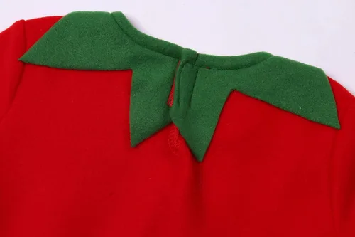 Vista 6 de Simplecc Christmas Elf Costume for Kids Girls Santa's Helper Costume Xmas Festive Elf Dress Outfit with Hat Shoes Stockings