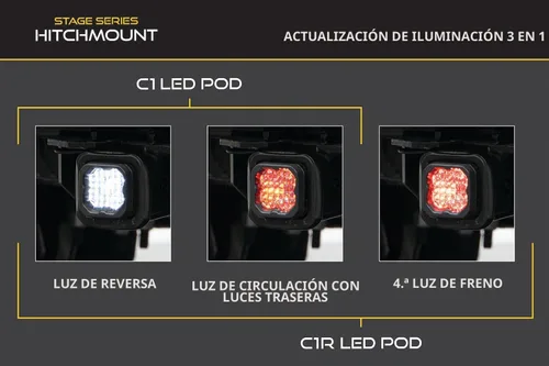 Vista 4 de Kit de luz de reversa Diode Dynamics HitchMount compatible con Ford Raptor 2017-2020, C1