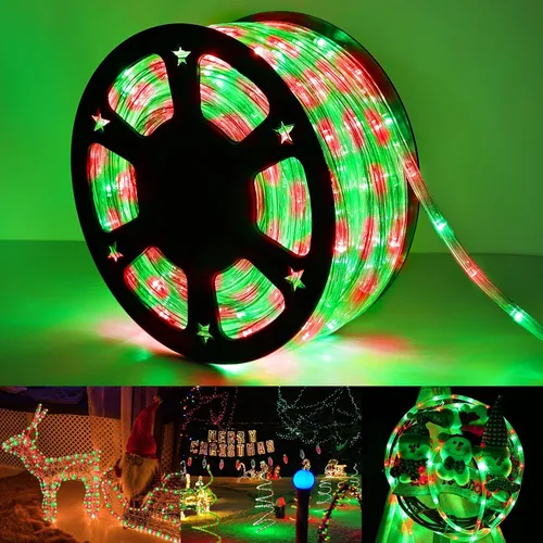 Vista 14 de Serie de luces LED de 50 pies con 360 luces LED, tubo flexible conectable con 8 modos, iluminación LED a prueba de agua para interiores