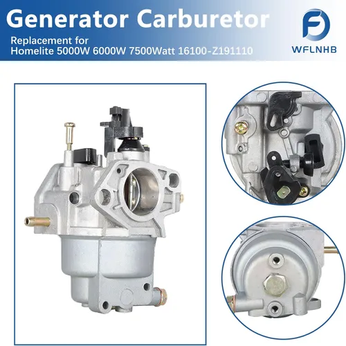 Vista 3 de WFLNHB Reemplazo del carburador del generador para Homelite 5000W 6000W 7500Watt 16100-Z191110