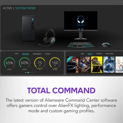 Vista 10 de Alienware Escritorio para juegos, RTX 5060 Ti, Intel Ultra7 265F