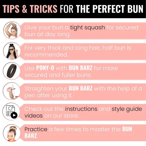 Vista 6 de 2 BUN BARZ by PONY-O - Máquina para hacer bollos flexible patentada para cabello fino y fino, herramienta fácil de moño para el cabello, alternativa