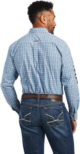 Vista 2 de ARIAT Camisa ajustada Pro Series Team para hombre, color azul marino