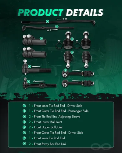 Vista 3 de SCITOO Kit de suspensión de 12 piezas para Dodge Ram 1500 2500 4WD