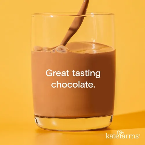 Vista 3 de KATE FARMS Batido nutricional orgánico de 1.4 alto en calorías, chocolate, 20g de proteína, 27 vitaminas y minerales, reemplazo de comidas, 11 onzas