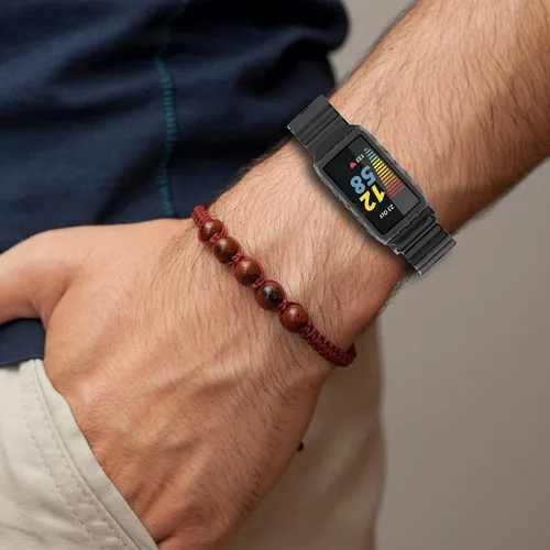 Vista 7 de AISPORTS Correa compatible con Fitbit Charge 6/5/4/3 con funda antigolpes, resistente a los impactos, con banda de repuesto de silicona para Fitbit