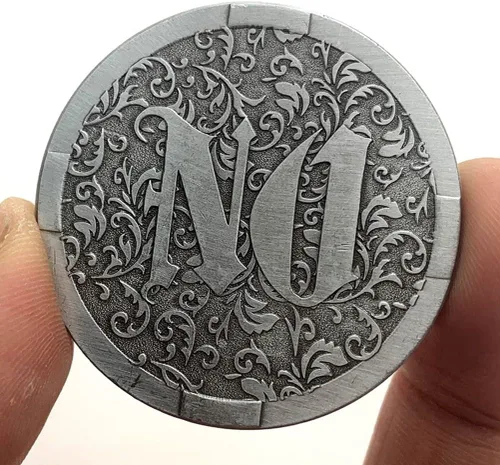 Vista 3 de Glamtune Sí No Challenge Medallón de Monedas Decisiones Maker Moneda Souvenir Collector