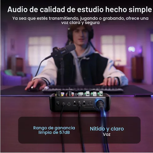 Vista 4 de MAONO Mezclador de audio para juegos G3 con mapa cualquier fuente de audio