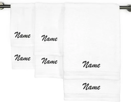 Vista 23 de Kaufman - Juego de toallas de baño bordadas personalizadas de calidad de hotel, toalla de mano y toallas para los dedos, 100% algodón para baño