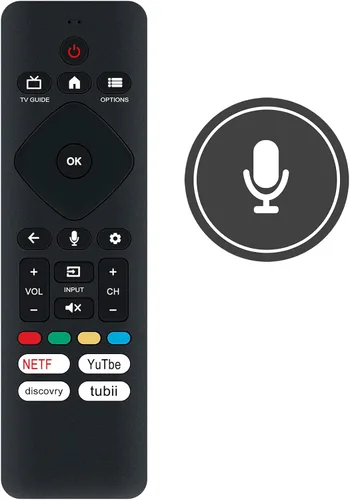 Vista 2 de URMT26CND002 Control remoto de reemplazo por voz aplicable para Philips Google TV 50PUL7672/F7 75PUL7552/F7 5PUL7552/F7 43PUL7672/F7 65PUL7672/F7