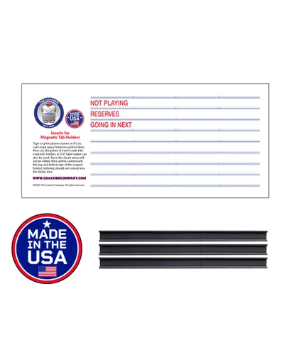Vista 2 de Company Magnetic Name Lineup Magnets and Tabs Inserts - Para marcador de entrenador de béisbol sóftbol – Paquete de 15 – Fabricado en los Estados
