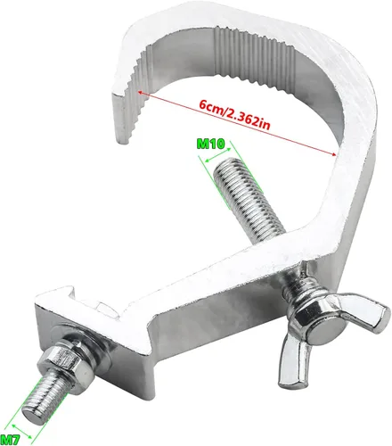 Vista 8 de Abrazadera C abrazaderas O abrazaderas gancho cuerda de seguridad dispositivo para colgar cuerda, utilizado para mover el haz de cabeza, luz LED par