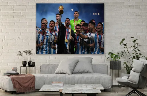 Vista 5 de SpiritualHands Lionel Messi - Póster en lienzo de Messi Argentina, póster de fútbol de Leo Messi para dormitorio de niños, 8 x 12 pulgadas, listo