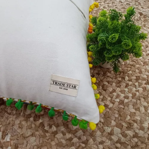 Vista 4 de Trade Star - Funda de almohada bordada de 100 % algodón, larga, de diseño, hermosa decoración de sofá, 12 x 24 pulgadas, funda de cojín decorativa