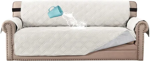 Vista 23 de H.VERSAILTEX Funda de sofá 100% impermeable, lavable, antideslizante, para 3 cojines, protector de muebles para mascotas, fundas de sofá