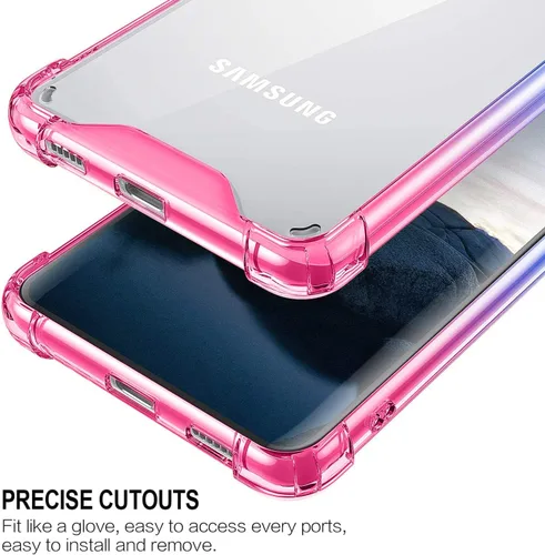Vista 5 de Funda para Galaxy S21 Plus - Funda protectora delgada transparente con degradado para Samsung Galaxy S21 Plus de 6.7 pulgadas 2021 (rosa azul)