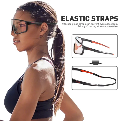 Vista 5 de KAPVOE Gafas de ciclismo fotocromáticas para hombres y mujeres, gafas de sol para bicicleta de montaña MTB, deportes, transición, triatlón, carrera
