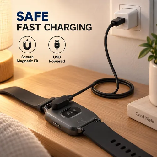 Vista 7 de Compatible con el cable cargador de reloj inteligente Da Fit de 3.3 pies, repuesto de cable de carga USB, cargador para relojes inteligentes Da Fit