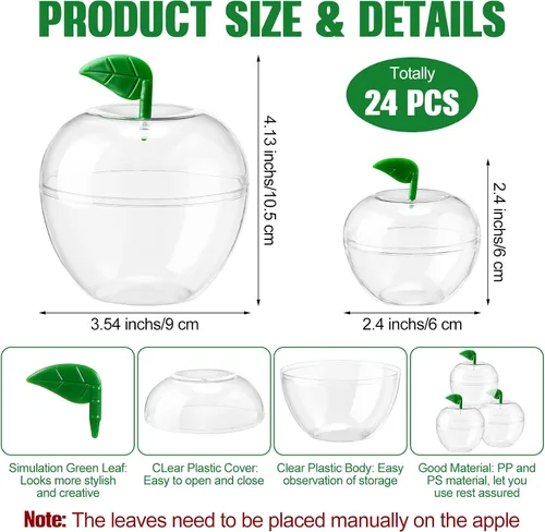 Vista 2 de Menkxi - Recipiente para manzana, 24 unidades, transparente, rellenable