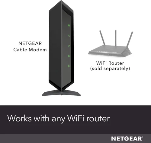 Vista 2 de NETGEAR - Módem de cable compatible con todos los proveedores de cables, incluyendo Xfinity by Comcast