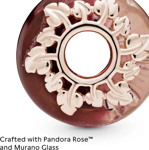 Vista 3 de PANDORA Joyería de cristal de Murano y hojas de rosa Metal Vidrio no aplica
